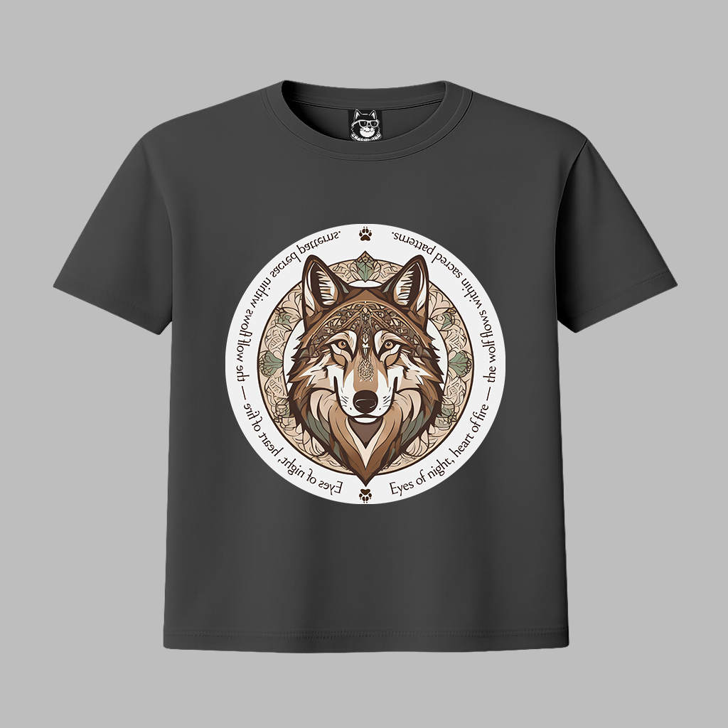 MANDALA WOLF - Unisex Classic Crew Neck Cotton T-Shirt