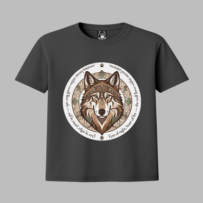 MANDALA WOLF - Unisex Classic Crew Neck Cotton T-Shirt