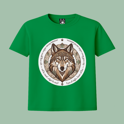 MANDALA WOLF - Unisex Classic Crew Neck Cotton T-Shirt