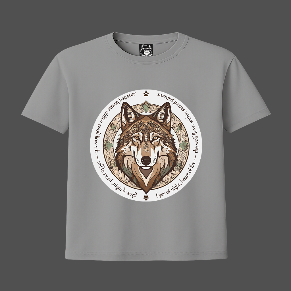 MANDALA WOLF - Unisex Classic Crew Neck Cotton T-Shirt