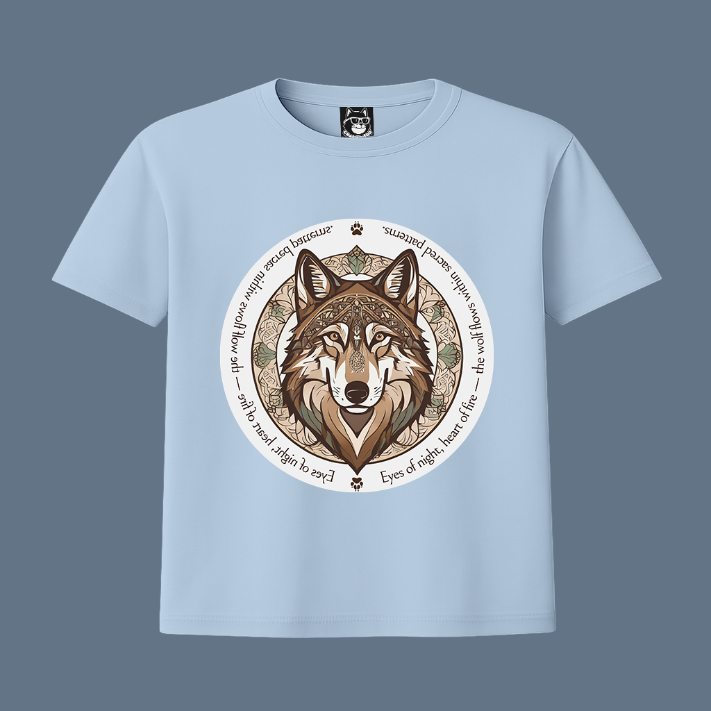 MANDALA WOLF - Unisex Classic Crew Neck Cotton T-Shirt