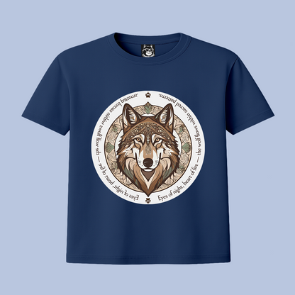 MANDALA WOLF - Unisex Classic Crew Neck Cotton T-Shirt