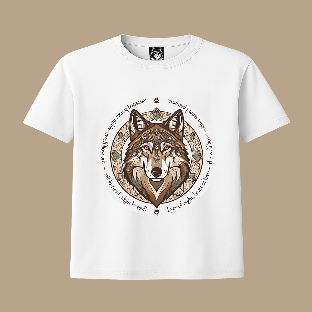 MANDALA WOLF - Unisex Classic Crew Neck Cotton T-Shirt