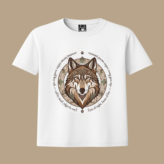MANDALA WOLF - Unisex Classic Crew Neck Cotton T-Shirt