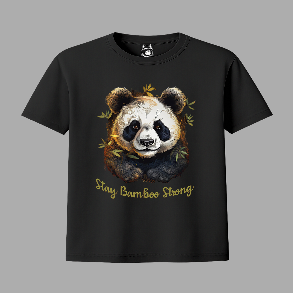 STAY BAMBOO STRONG, PANDA - Unisex Classic Crew Neck Cotton T-Shirt