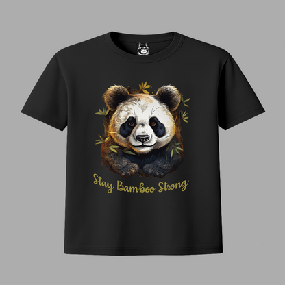 STAY BAMBOO STRONG, PANDA - Unisex Classic Crew Neck Cotton T-Shirt