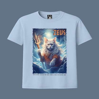 FEAR THE TRIDENT, ZEUS, GREEK GOD CAT - Unisex Classic Crew Neck Cotton T-Shirt