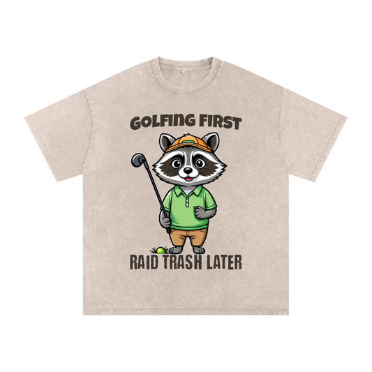 Raccoon,Golf,Raid,Trash