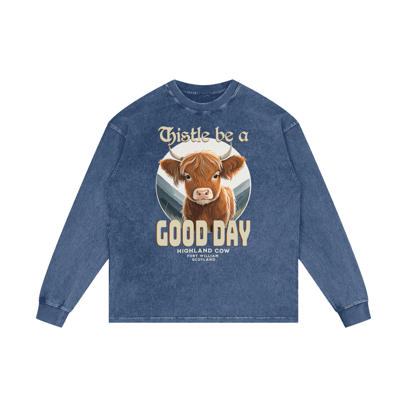 Highland Cow,Thistle,Good Day