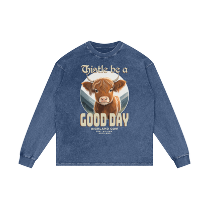 Highland Cow,Thistle,Good Day