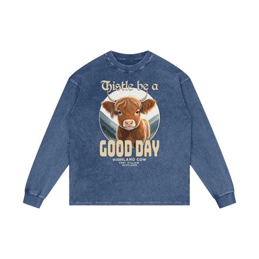 Highland Cow,Thistle,Good Day