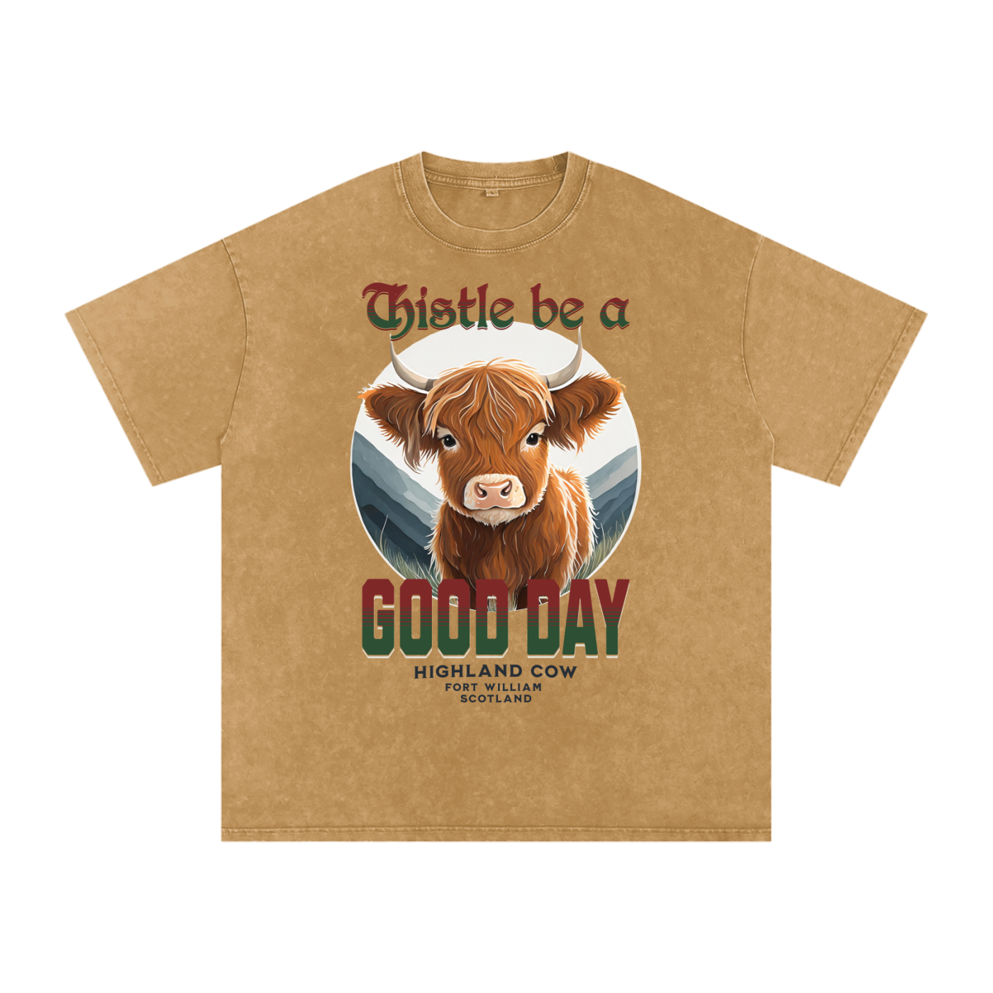 Highland Cow,Thistle,Good Day