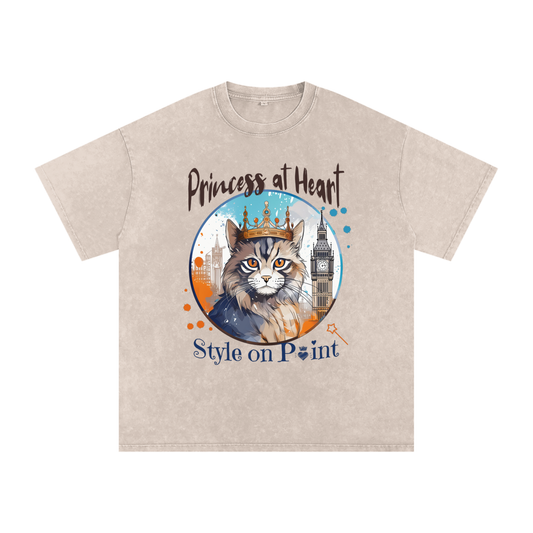 Snow Washed Oversized Cotton T-Shirt