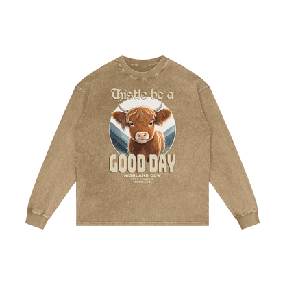 Highland Cow,Thistle,Good Day