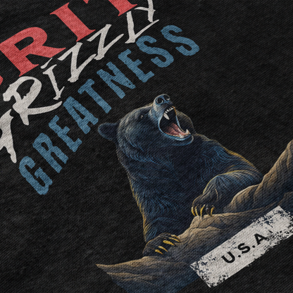 GRIT, GRIZZLY AND GREANESS. BEAR - Unisex Classic Crew Neck Cotton T-Shirt