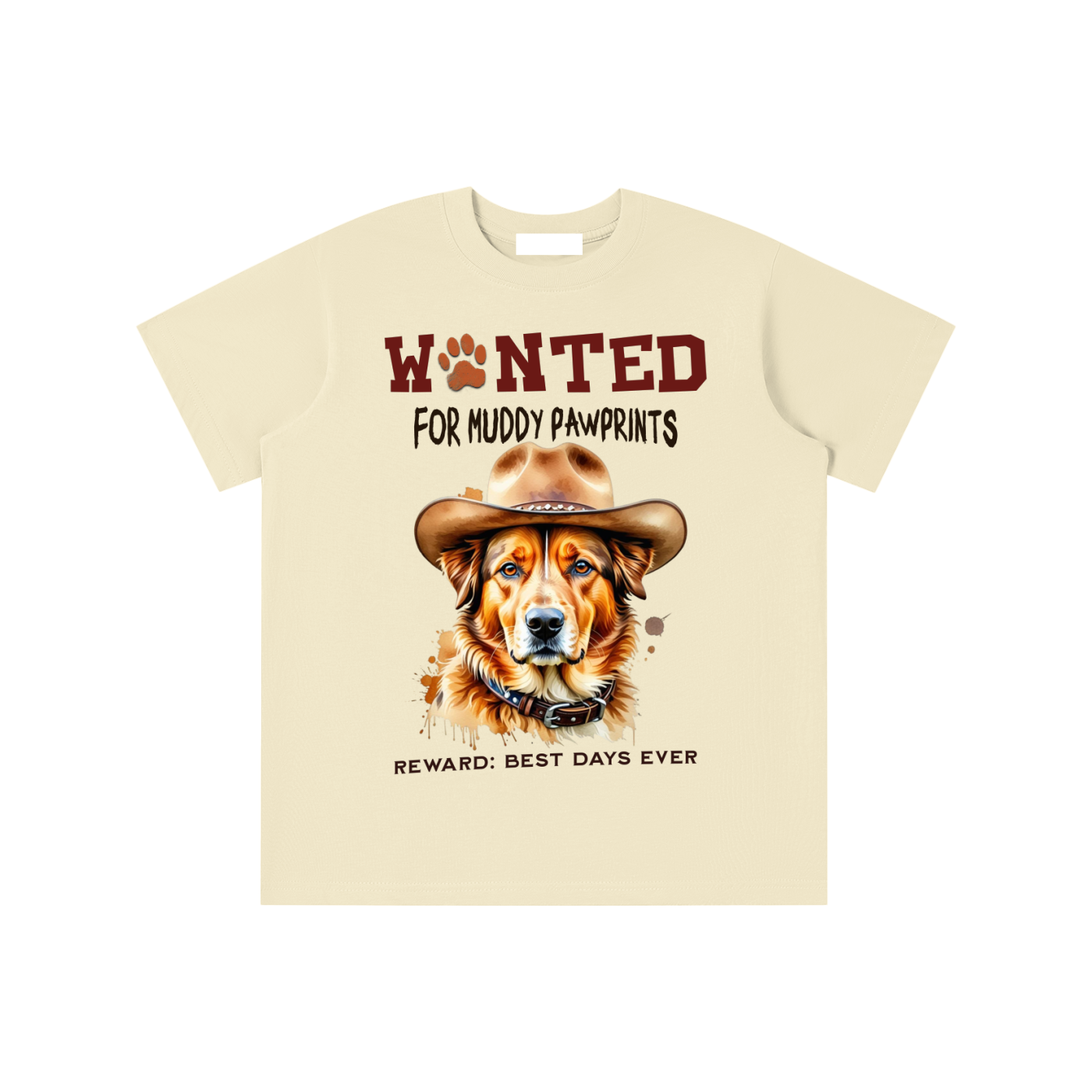 Wanted,Golden Retriever,Dog,Muddy,Pawprints,Wild West