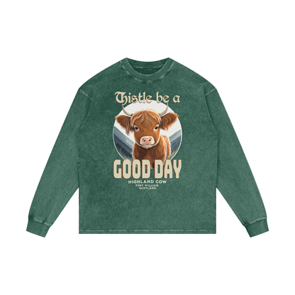 Highland Cow,Thistle,Good Day