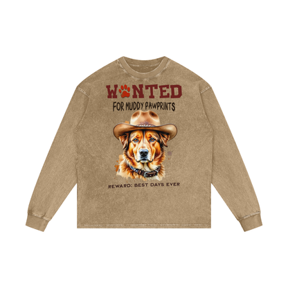 Wanted,Dog,Golden,Retriever,Muddy,Footprints