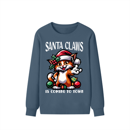 Christmas,Cat,Santa,Claw,Coming,Town