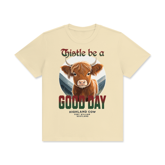 Highland Cow,Thistle,Good Day