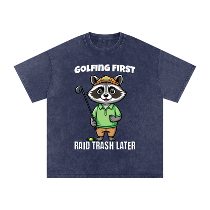 Raccoon,Golf,Raid,Trash