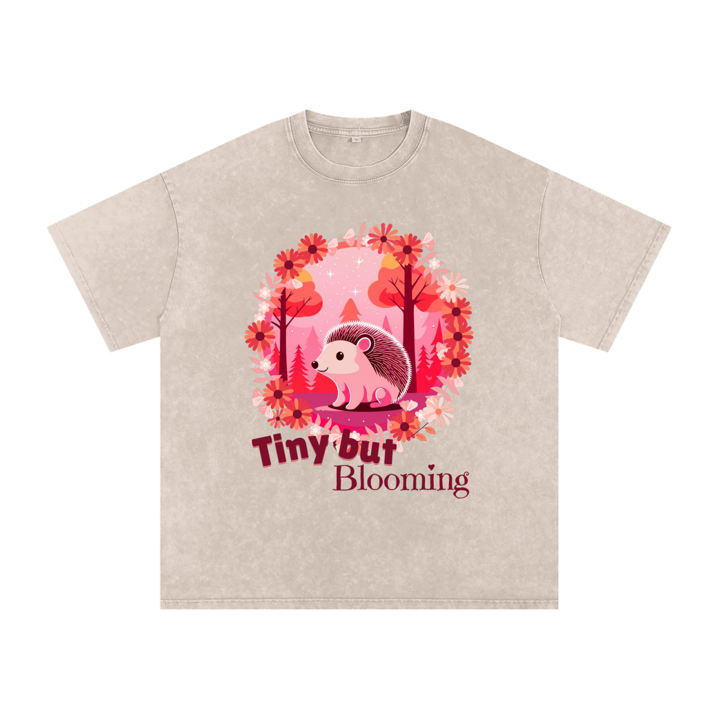 Pink,Hedgehog,Tiny,Blooming