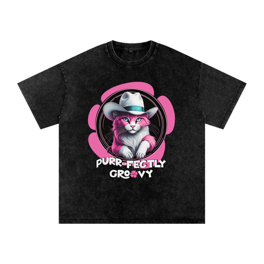 Pink,Cat,Purr-fectly,Groovy