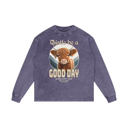 Highland Cow,Thistle,Good Day