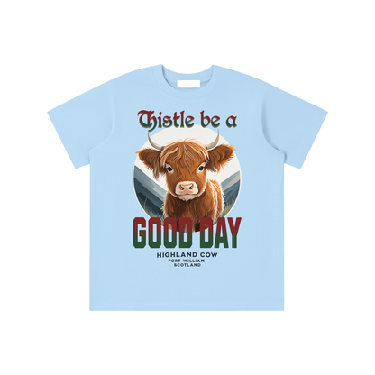 Highland Cow,Thistle,Good Day