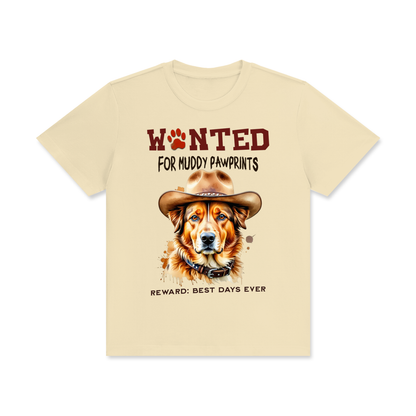 Wanted,Dog,Golden,Retriever,Muddy,Footprints