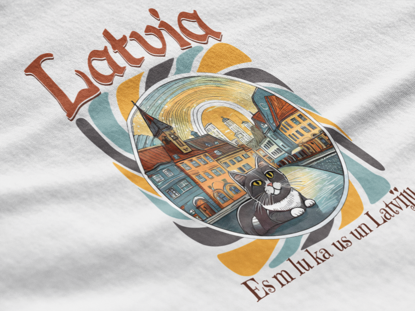 I LOVE CATS AND LATVIA - Unisex Classic Crew Neck Cotton T-Shirt