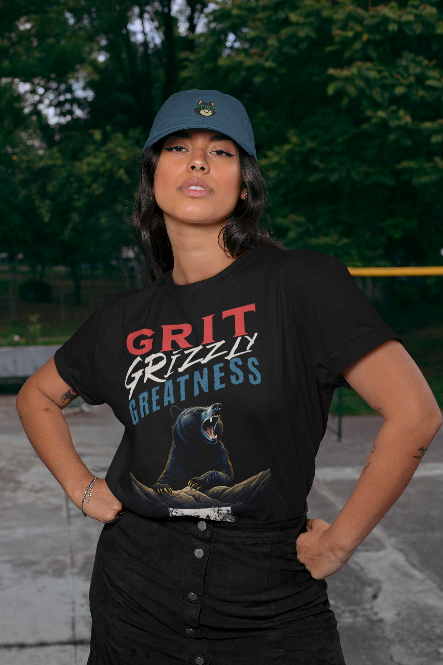 GRIT, GRIZZLY AND GREANESS. BEAR - Unisex Classic Crew Neck Cotton T-Shirt