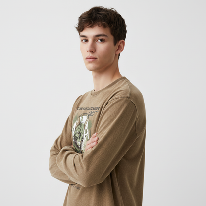 Claw Enforcement Unit Acid Wash Oversize Long Sleeve T-Shirt