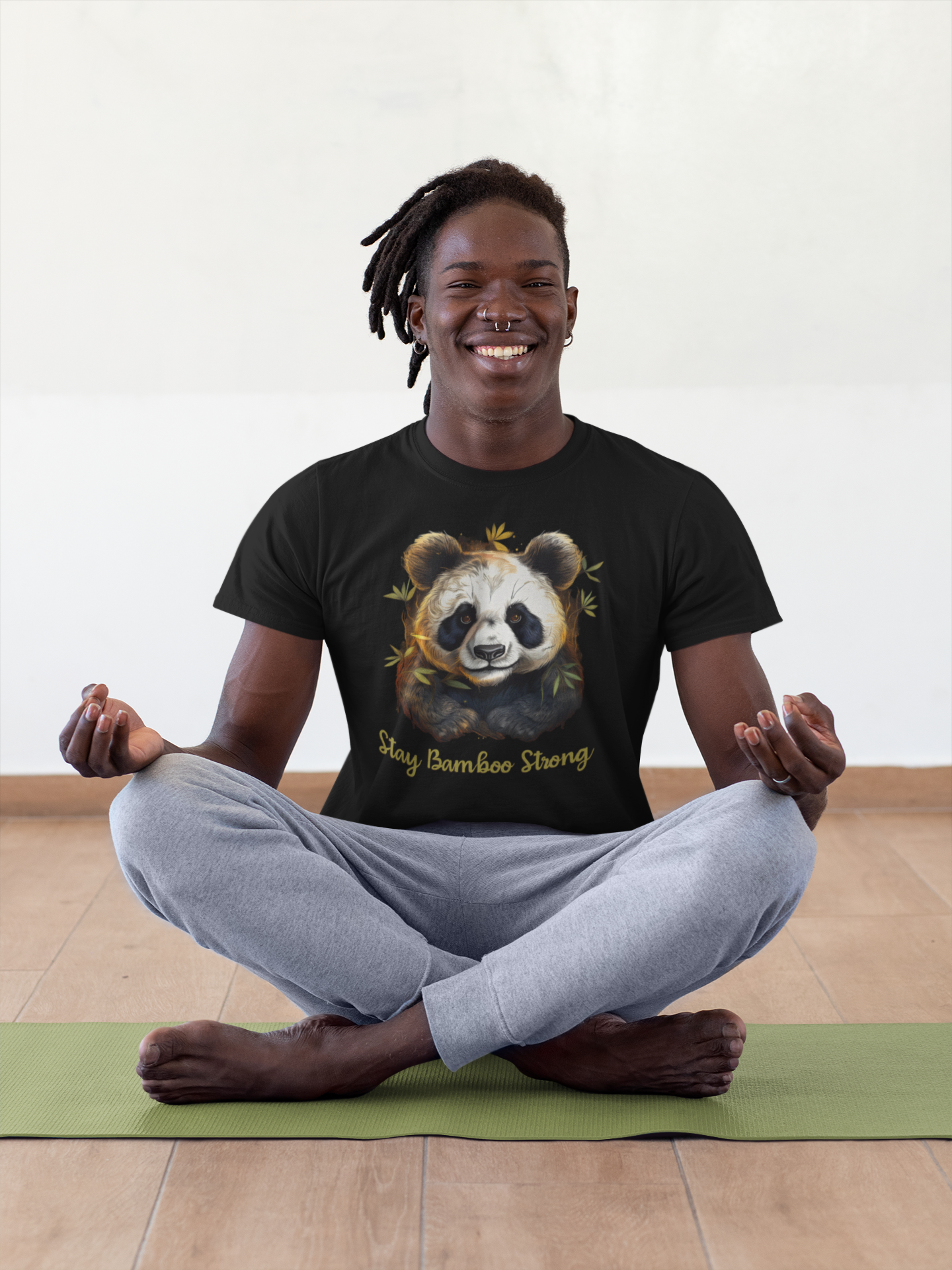 STAY BAMBOO STRONG, PANDA - Unisex Classic Crew Neck Cotton T-Shirt
