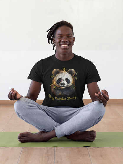 STAY BAMBOO STRONG, PANDA - Unisex Classic Crew Neck Cotton T-Shirt