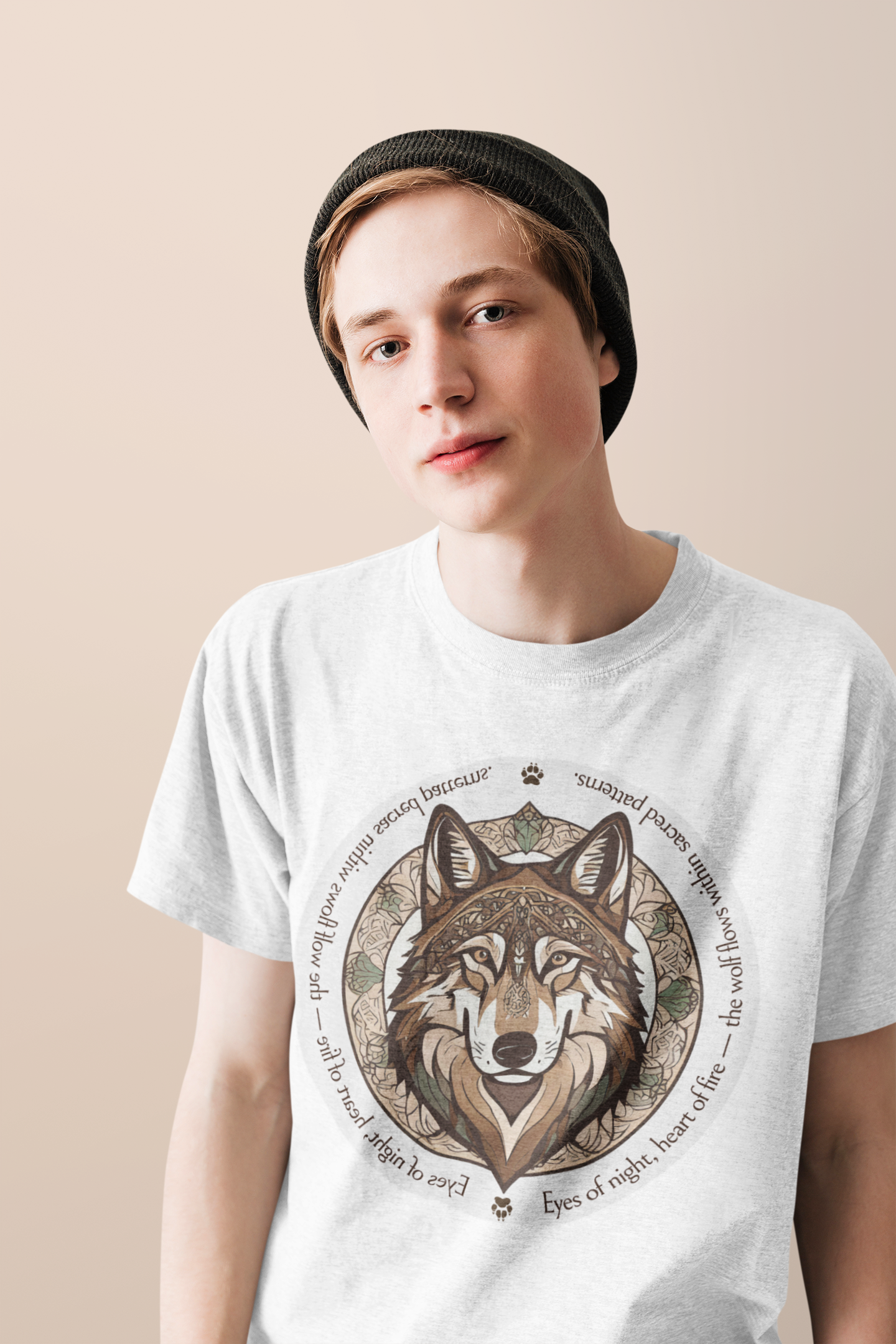 MANDALA WOLF - Unisex Classic Crew Neck Cotton T-Shirt