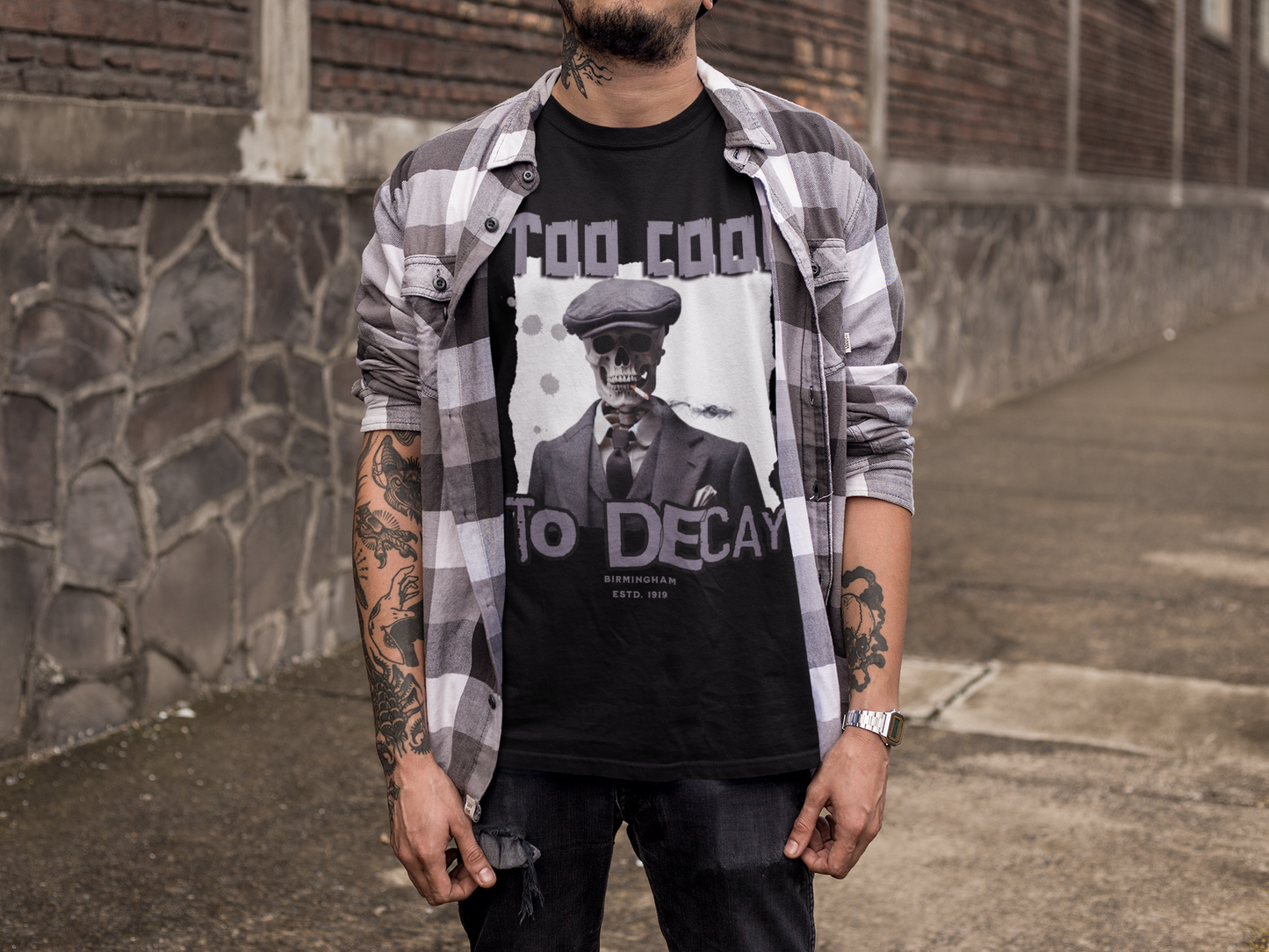 TOO COOL TO DECAY, SKELETON - Unisex Classic Crew Neck Cotton T-Shirt