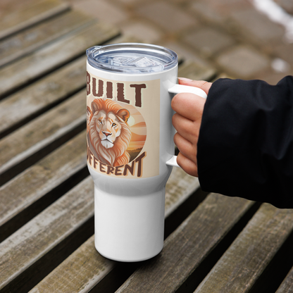 BUILT DIFFERENT LION Travel mug with a handle