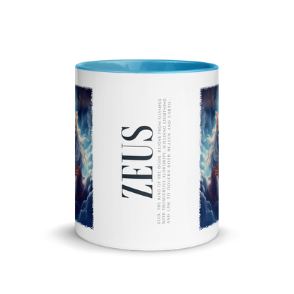 ZEUS CAT Mug with Blue Handle & Rim