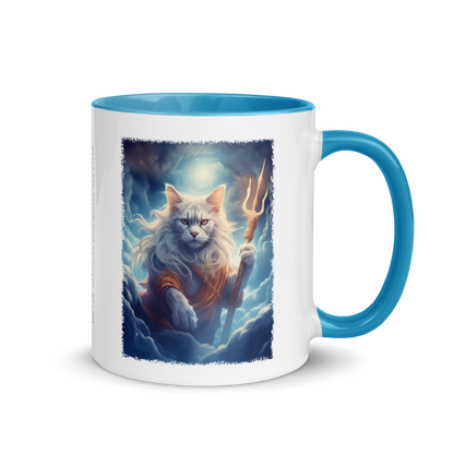 ZEUS CAT Mug with Blue Handle & Rim