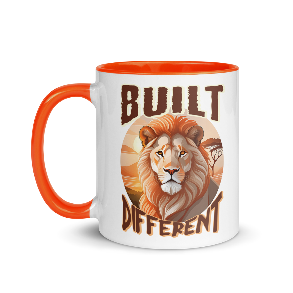BUILT DIFFERENT LION Mug with Colour Inside
