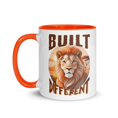 BUILT DIFFERENT LION Mug with Colour Inside
