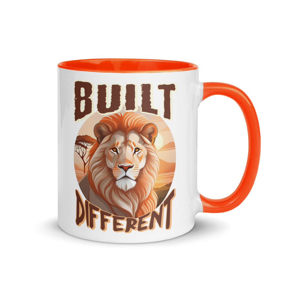 BUILT DIFFERENT LION Mug with Colour Inside