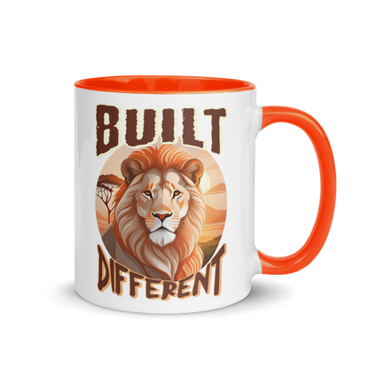 BUILT DIFFERENT LION Mug with Colour Inside
