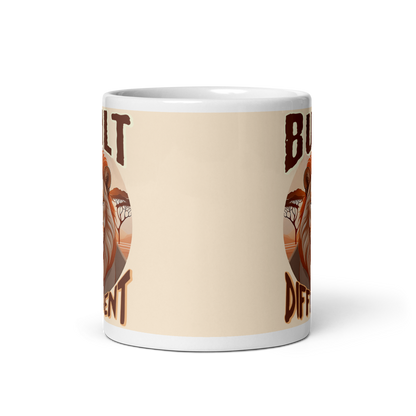 BUILT DIFFERENT LION  White glossy mug